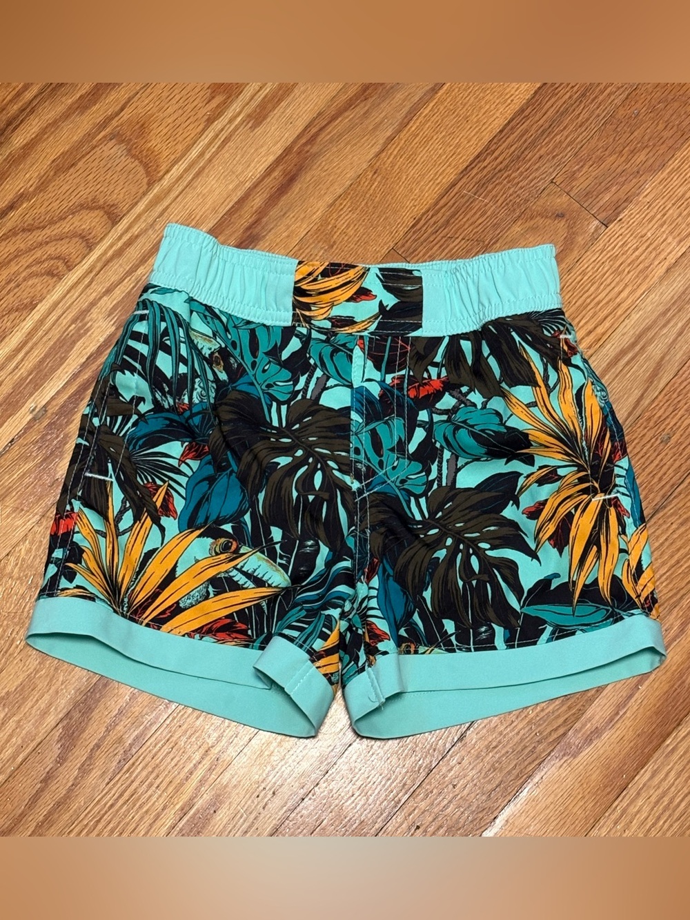 COLUMBIA 3T boys Tropical Swim Shorts - Aqua Teal